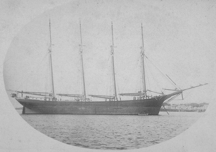 A four-masted schooner