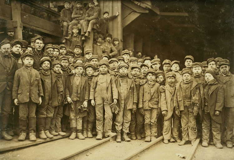 Large group of breaker boys