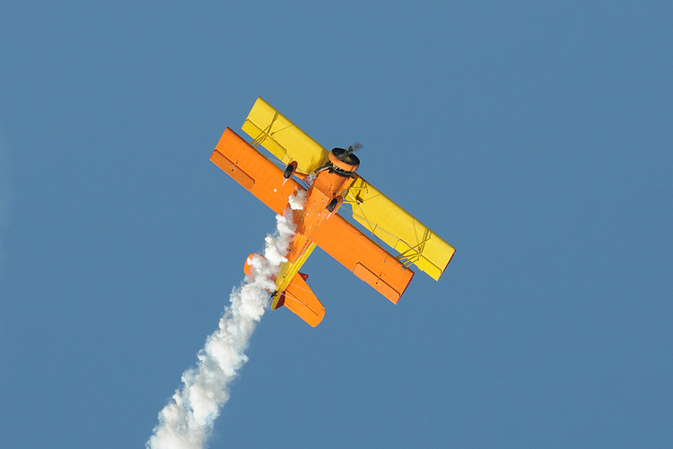 Yellow biplane