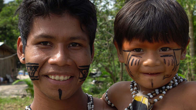 Indigenous father and son