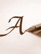 Hand writing with fountain pen