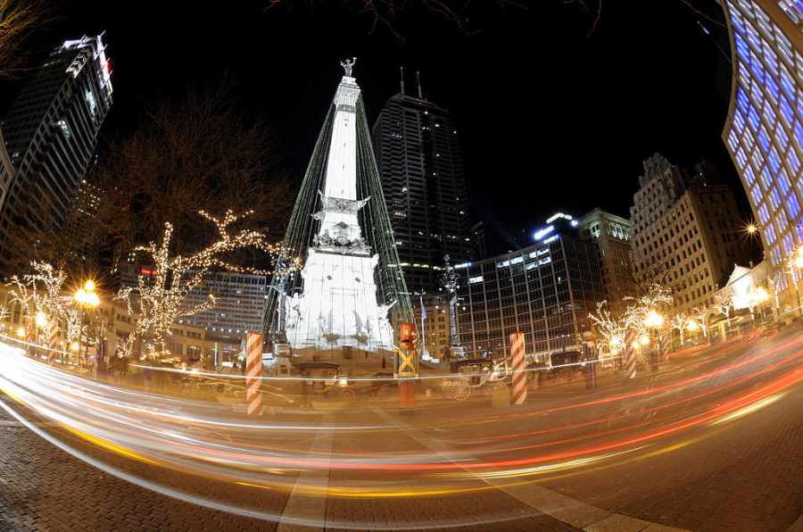 Monument Circle at Christmas