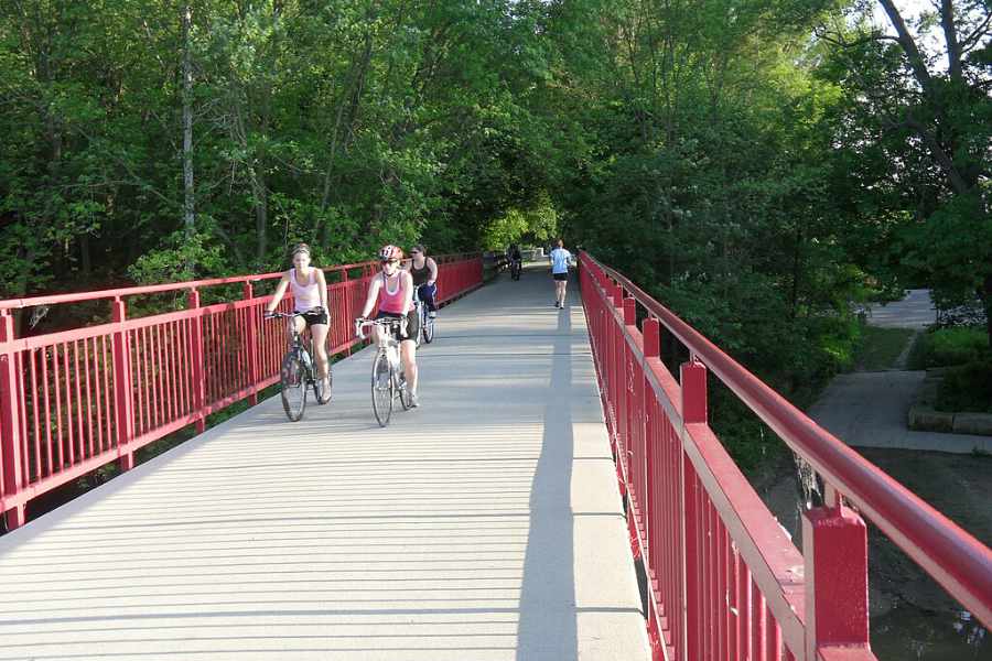 Bicyclists on the Monon Trail