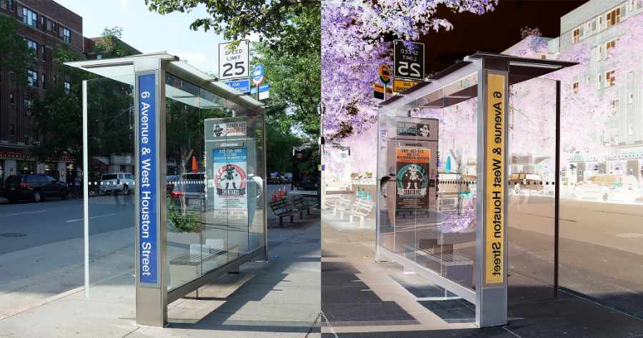 Busstop in Two Realities