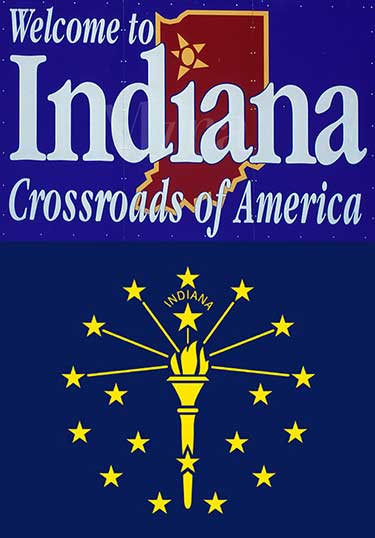 Indiana slogan and flag