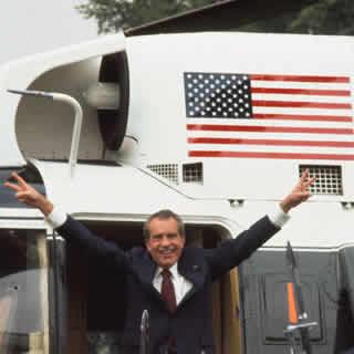 Richard Nixon Waving Goodbye in 1974