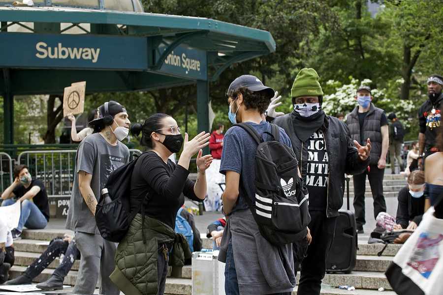 Protesters in Union Square, New York