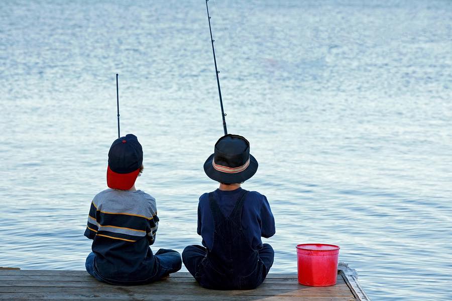 Two Boys on a Fishing Pier