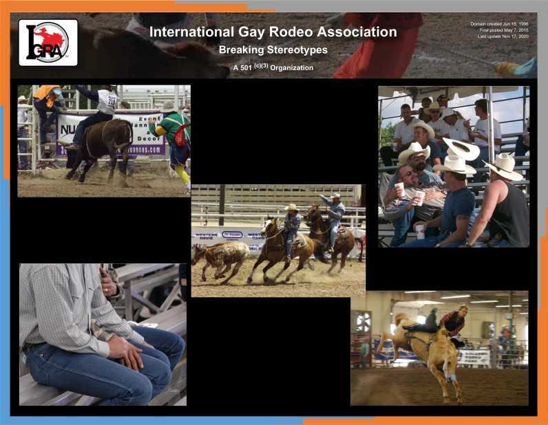 Composite image promoting the International Gay Rodeo Association