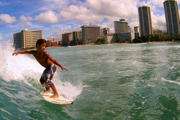 Seth Moniz surfing Waikiki Beach