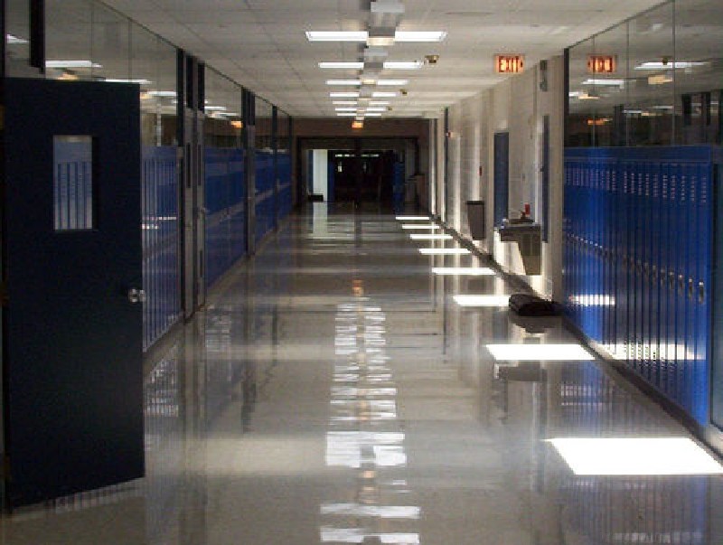 Middle school hallway