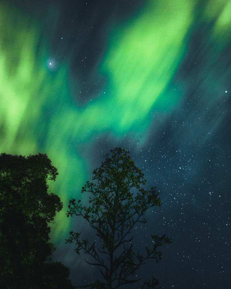 Northern Lights in starry sky