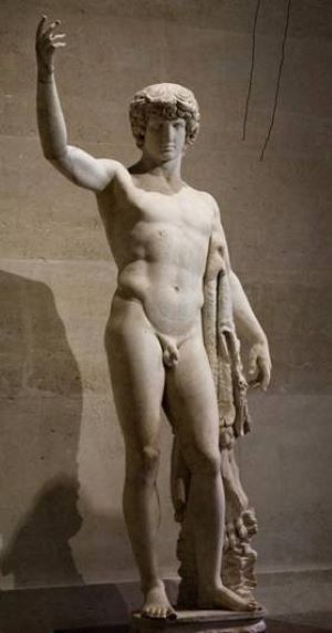 Ancient statue of nude man