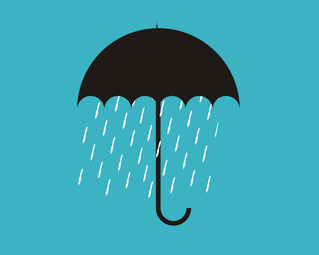 graphic of umbrella and rain drops