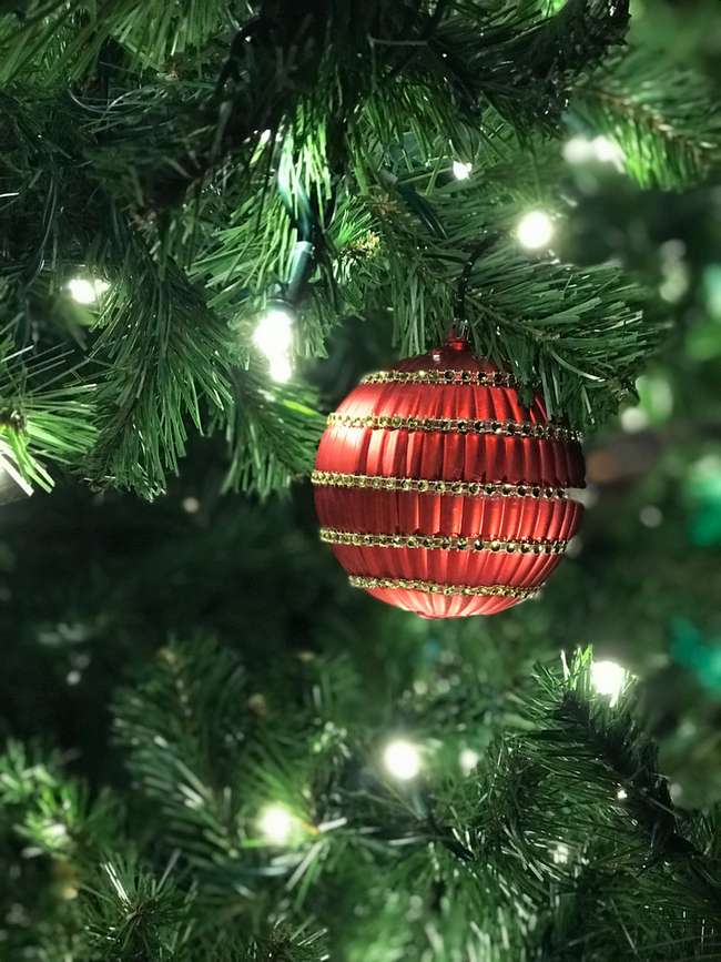 Bauble hanging on Christmas tree