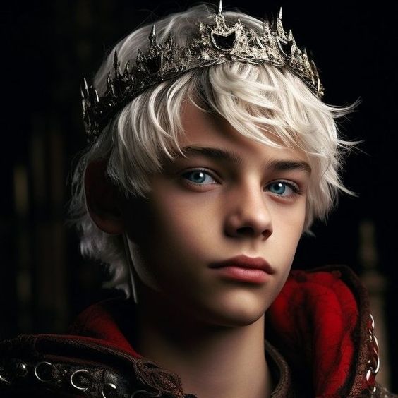 Teenage boy wearing a crown