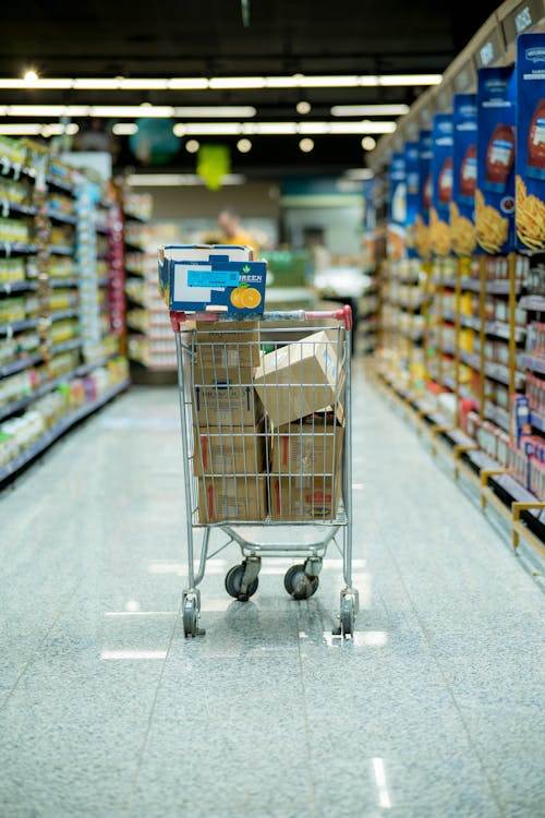 Shopping cart full of items