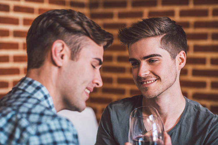 Young gay couple