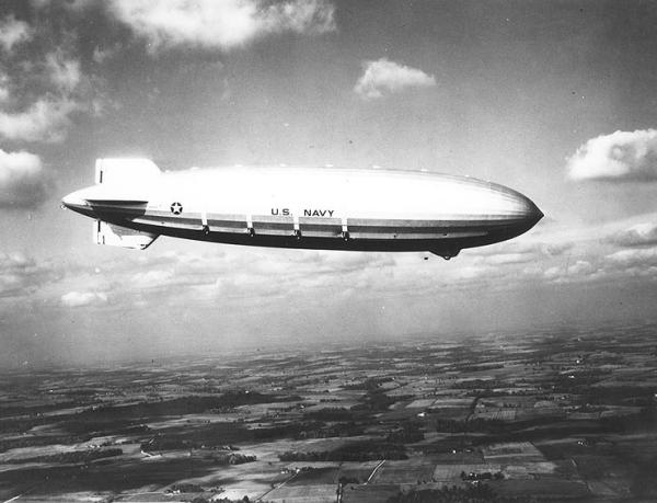 The USS Akron, one of the flying aircraft carriers of the US Navy