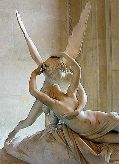 Psyche revived by the kiss of Love (marble statue by Antonio Canova)