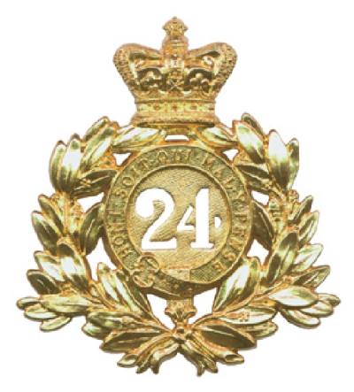 Cap badge of the 24th Regiment of Foot. Not to be confused with the South Wales Borderer's or the Royal Regiment of Wales