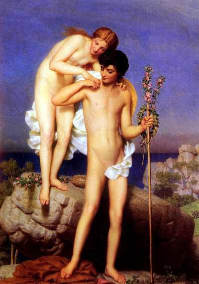 Painting: Daphnis et Chloe revenant de la montagne by Charles Gleyre