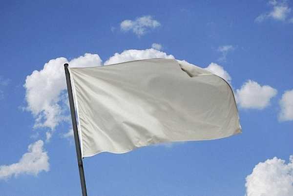 A white flag of surrender