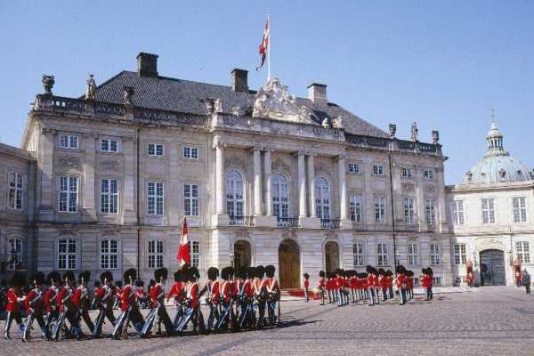 Amalienborg Palace with Guards parading