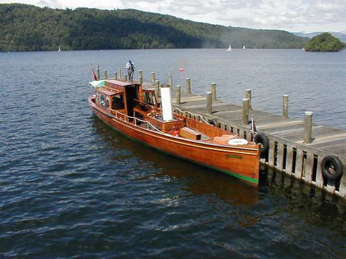 Steam-powered wooden boat