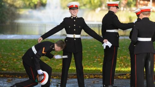 A group of military academy cadets