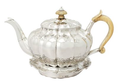 A silver teapot