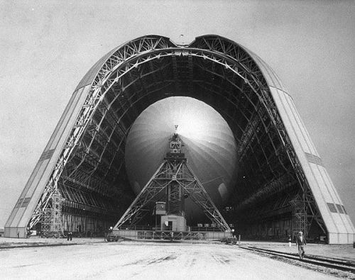 Hangar, with zeppelin inside