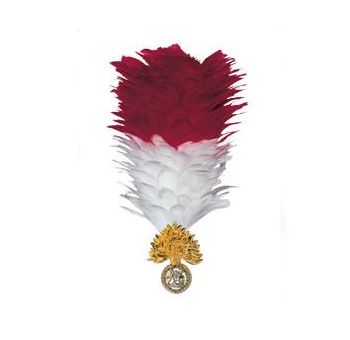 A red and white plume