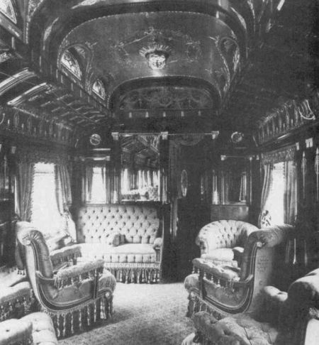 Interior of Lewis Brown's private railcar