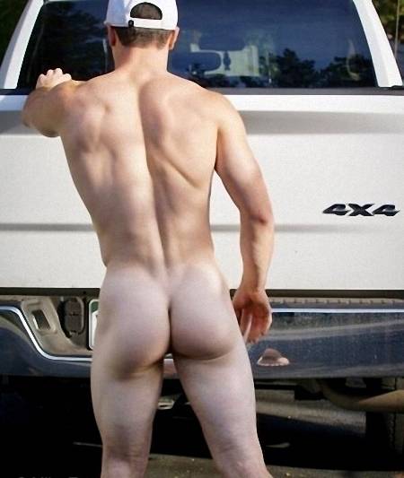 Nude man from behind
