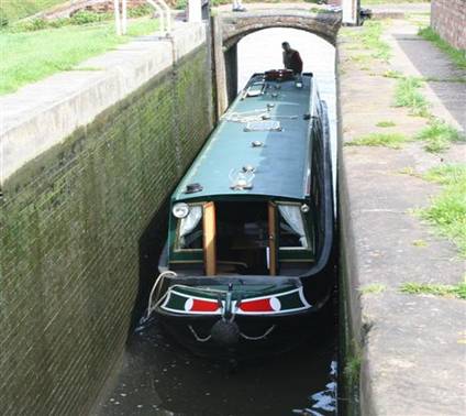 Narrowboat in lock
