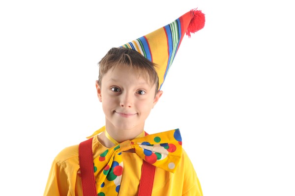 Boy dressed as a clown
