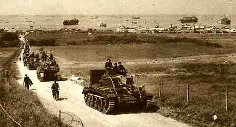 Tank column on road